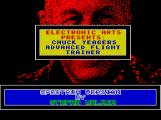 Chuck Yeager's Advanced Flight Trainer title screen for ZX Spectrum